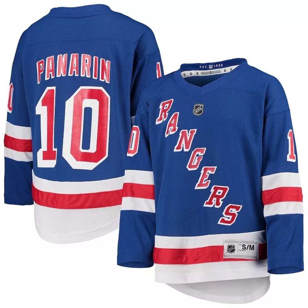 Youth Artemi Panarin Blue NY Rangers Home Player Hockey Jersey Size Youth S/M